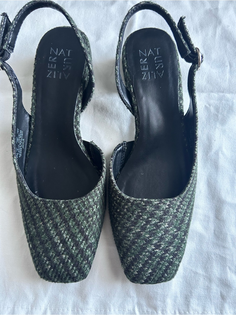 Naturalizer Green Tweed Slingback Pumps